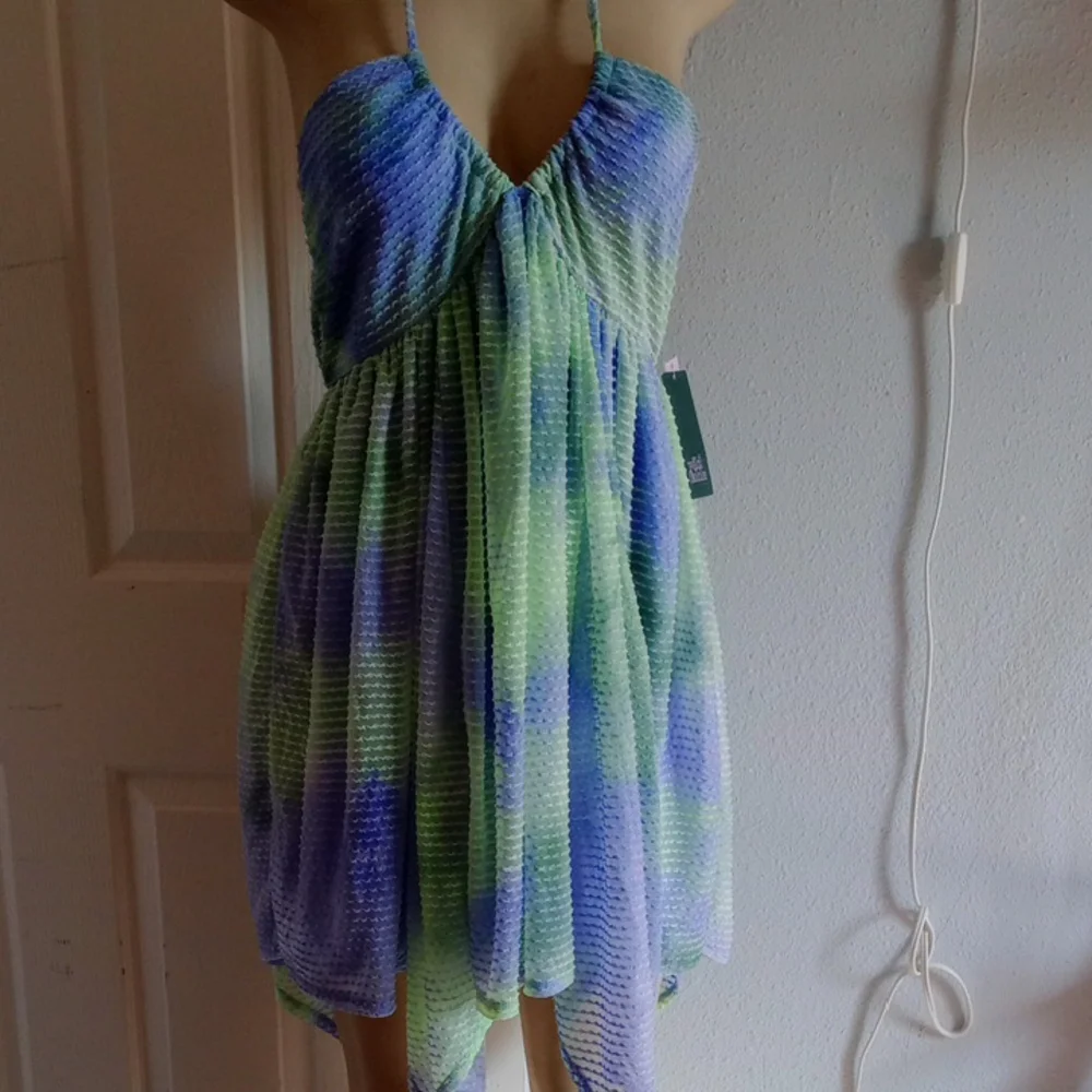 wild fable Pastel Gradient Pleated Dress (Green, Lavender, Pink) - Picture 3 of 11